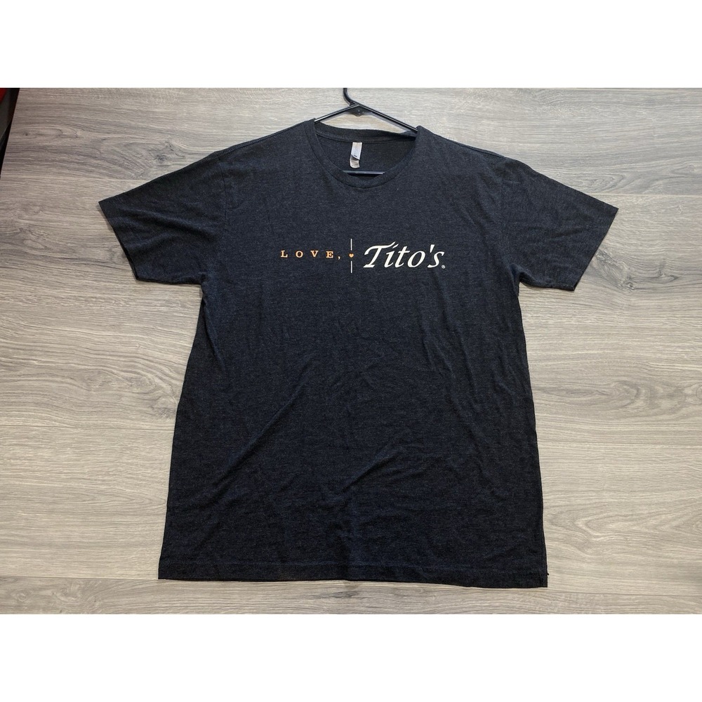 Tito's Vodka T Shirt Men's L Black Short Sleeve Love Tito's Next Level Apparel